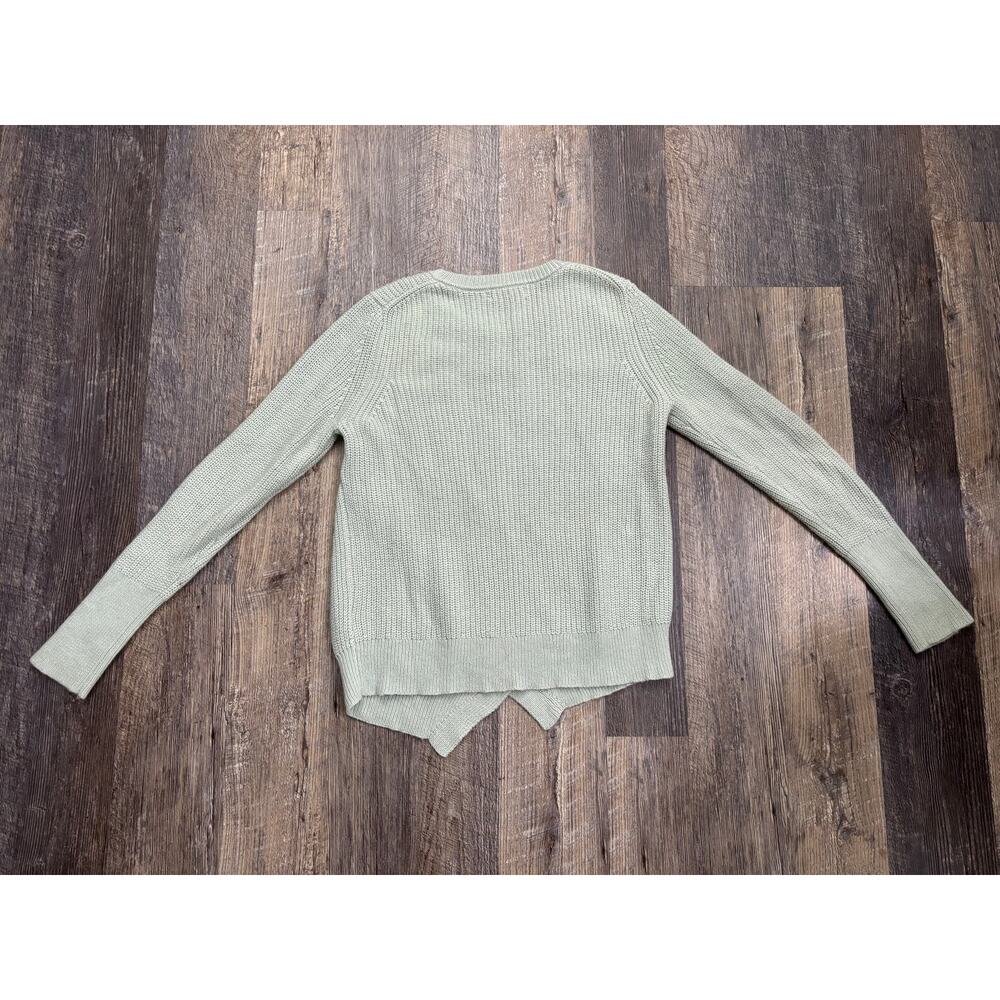 Banana Republic Womens Shaker Knit Sweater Mint Green‎ Crossover Hem Small - Picture 5 of 5